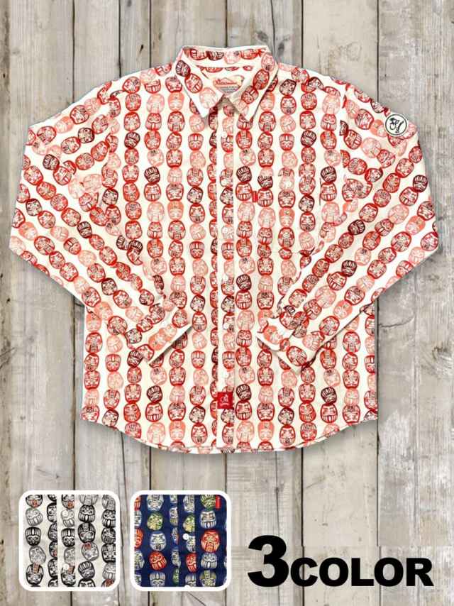 開運 だるま柄シャツ