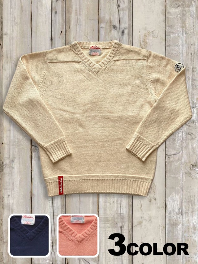 Vネックコットンセーター