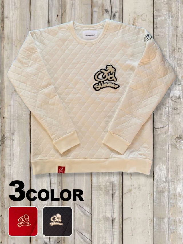 ワッペンキルトトレーナー（ダイヤ柄）