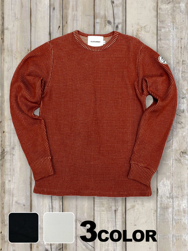 ヴィンテージスタンプワッフルニットロンT