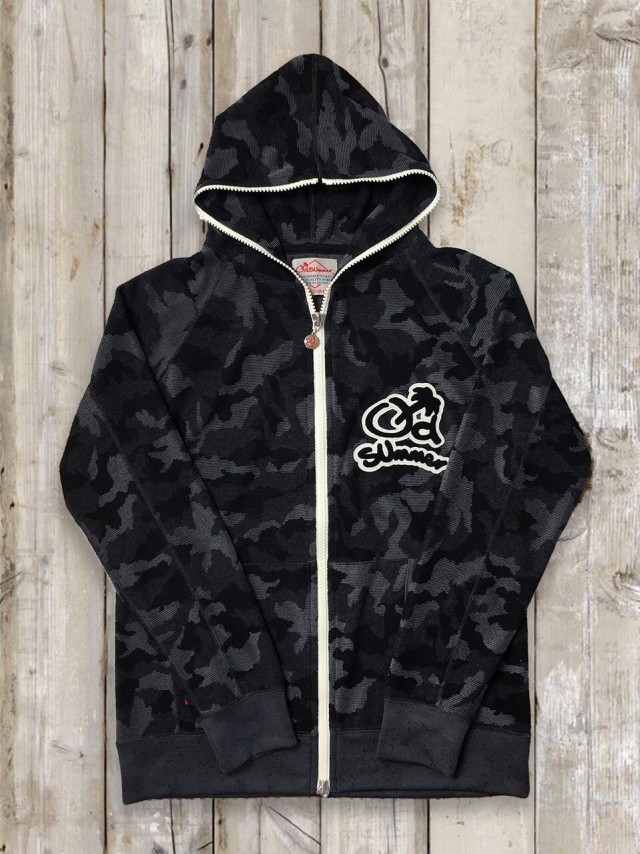 迷彩タオル地パーカー グレー