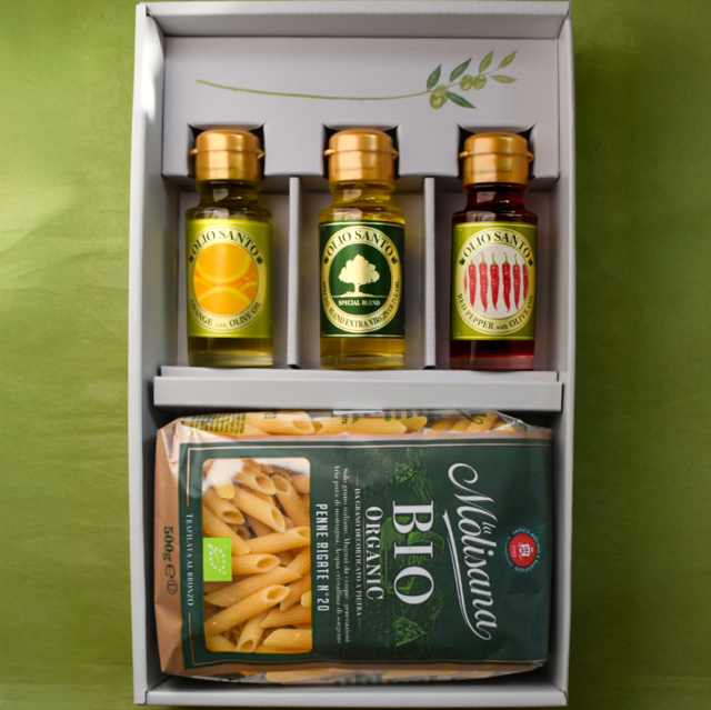 オリーブオイル　(50ml）3点とペンネのセット