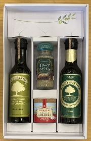 スペシャルブレンドエクストラヴァージンオリーブオイル 200ml／ヴァージンオリーブオイル 200ml／カマルグの塩40ｇ／オリーブスパイス