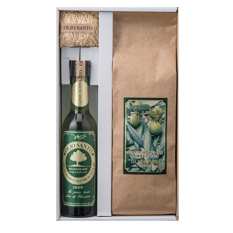 スペシャルブレンドエクストラヴァージンオリーブオイル 200ml　丘の上のオリーブ茶300g