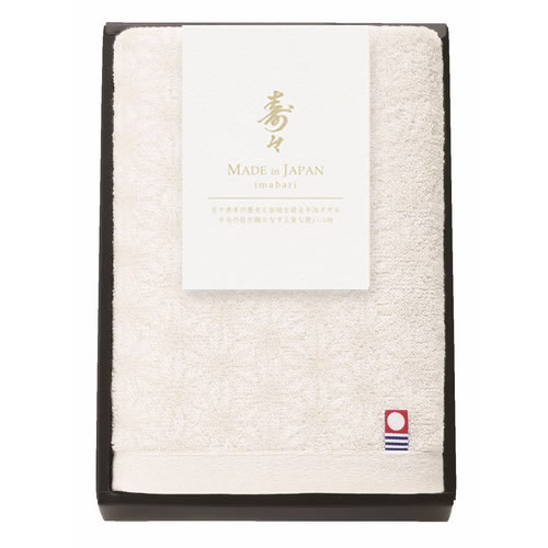 寿々 じゅじゅ 紅白ハンドタオル 白 （60306）