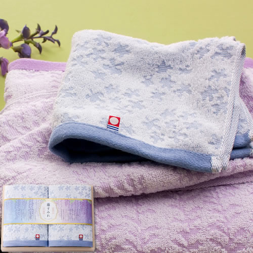 【送料無料】今治藤すみれ 日本製 愛媛今治 木箱入りハンドタオルセット(66625)