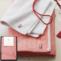 寿々 じゅじゅ 紅白フェイスタオル 紅 （60311）