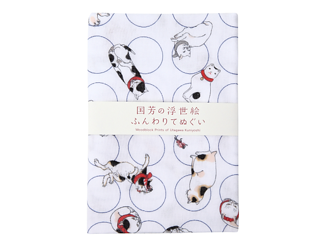 国芳ふんわりてぬぐい猫