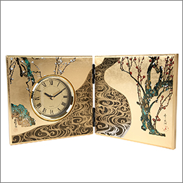 蒔絵屏風時計　光琳梅