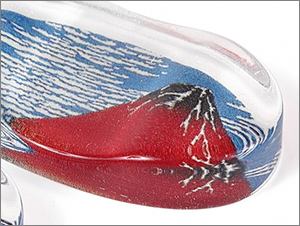 高級御塗箸 凱風快晴（赤富士）-桐箱箸置つき