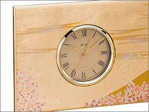 富士雅桜 木製 屏風時計