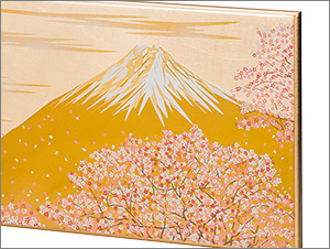 富士雅桜 木製 屏風時計