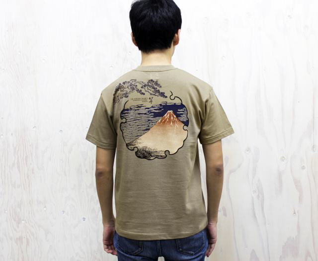 英語説明書つき 北斎ｔシャツ 凱風快晴 赤富士
