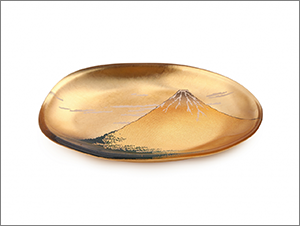 箔名画ガラストレー赤富士・神奈川沖浪裏セット