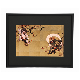 箔名画　立体額　風神雷神図