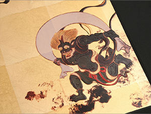 箔名画　立体額　風神雷神図