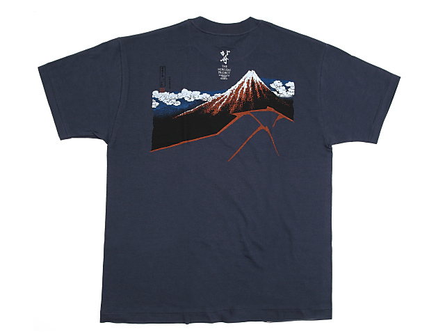 北斎Tシャツ 山下白雨☆日本土産（みやげ）や記念品に！英語説明書つき