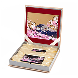 蒔絵 富士山と桜 ステーショナリーBセット(マウスパッド・USBメモリー・カードケース)