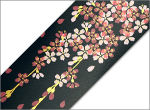 本革 しだれ桜 黒(絵柄)