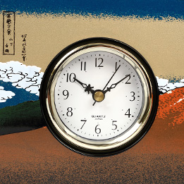 葛飾北斎黒富士屏風型置き時計