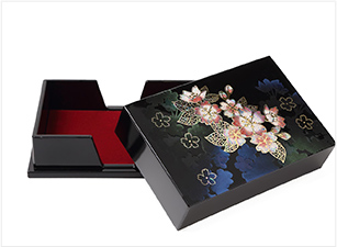卓上型　名刺入れ　輝桜 Maki-e Card Case (desktop type)