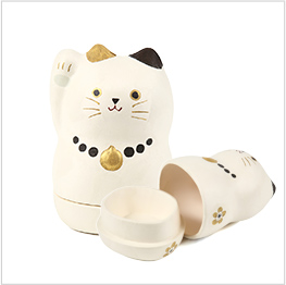 美濃和紙小物入れ まねき三毛猫たて