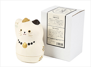 美濃和紙小物入れ まねき三毛猫たて