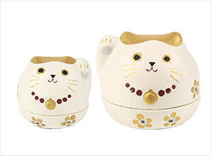 美濃和紙小物入れ まねき三毛猫まる