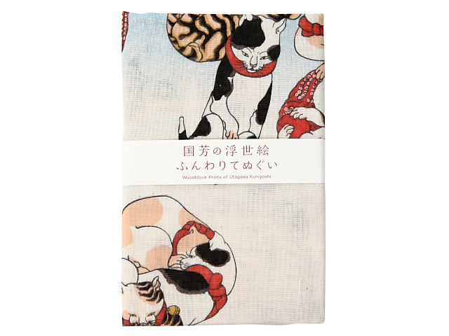 国芳ふんわりてぬぐい猫