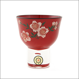 会津塗りペアグラス 杯 桜★日本土産（みやげ）や記念品に！英語説明書つき