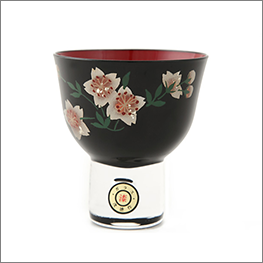 会津塗りペアグラス 杯 桜★日本土産（みやげ）や記念品に！英語説明書つき