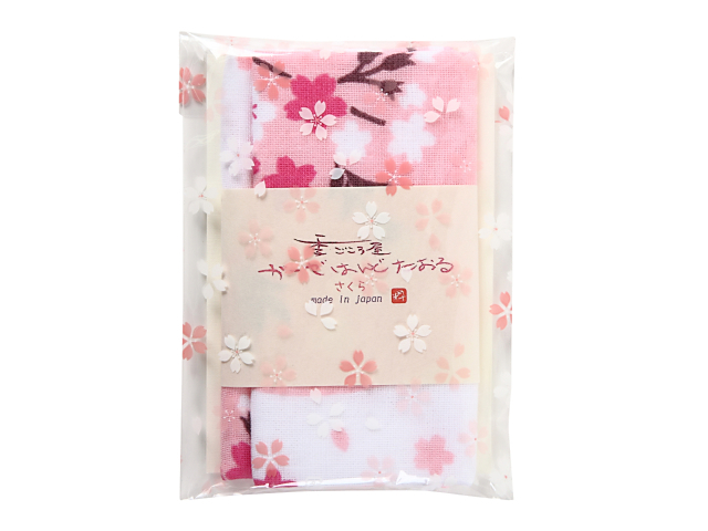 桜ガーゼハンカチラッピング