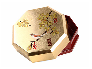 山中塗り 金華八角小箱-英語説明書つき-