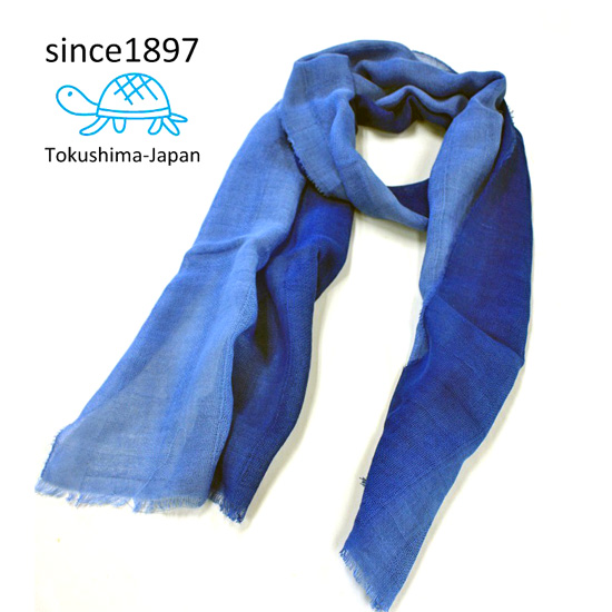 藍染オーガニックコットンマフラー