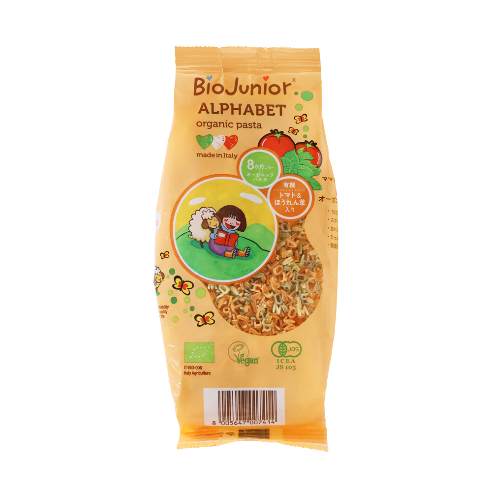 【2026年3月12日発売】ビオジュニア オーガニック ベビーパスタ アルファベット 200g |BJ4193