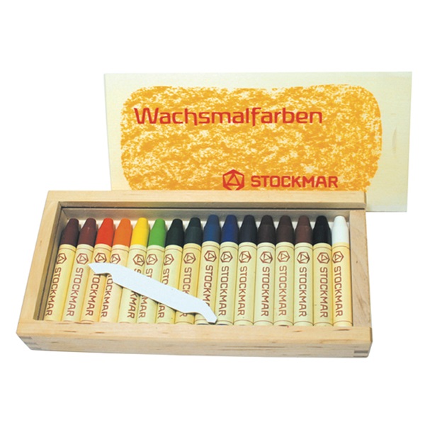 みつろうスティッククレヨン 16色木箱｜シュトックマー【公式通販  
