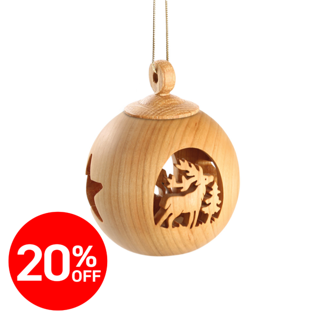 【★2511bs】ヴァルトファブリック　クリスマスボール (トナカイ) |WF9970-1,WF9970-2<限定20％OFF＞