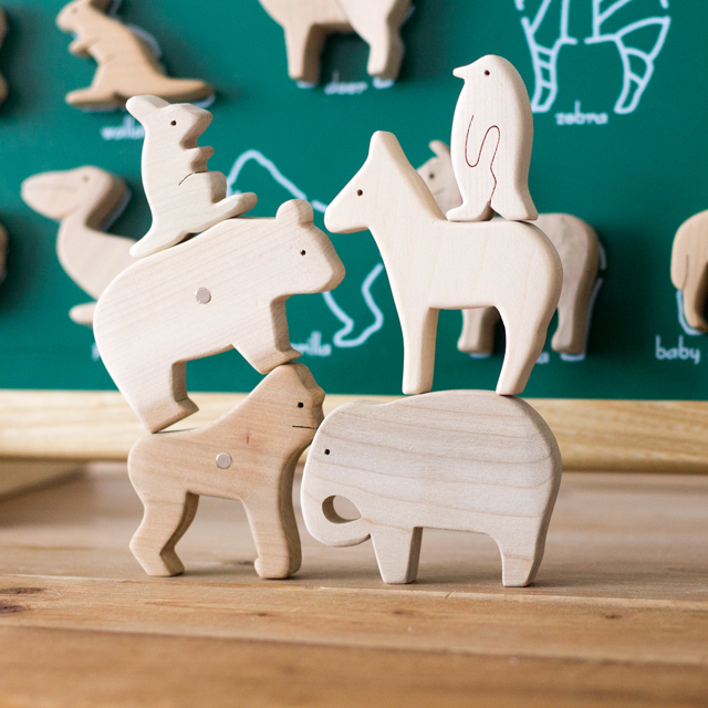 木のZOO積み木遊び