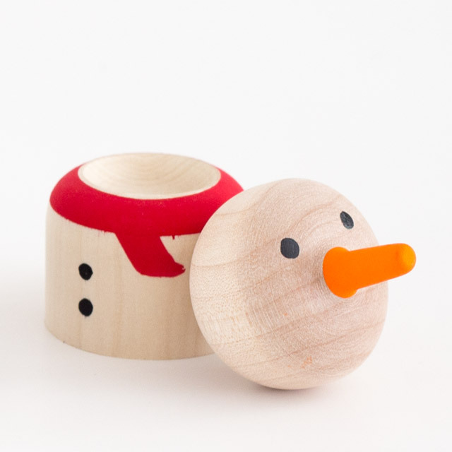 こま人形　雪だるま