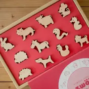 干支セット・ツヴェルフ【マストロ・ジェッペット】【国産ヒノキ使用】【お風呂で遊べる積み木】【日本製】【送料無料】