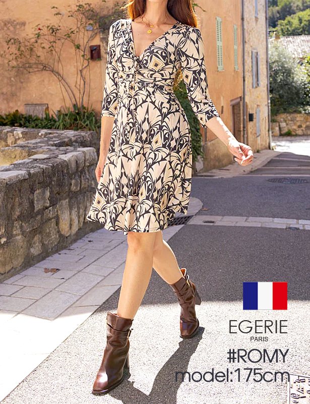EGERIE)エジェリ ワンピース ROMY T1T2T3T4 7分袖 膝丈ひざ丈