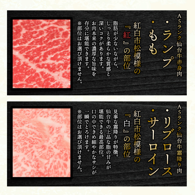 最高級A5ランク 仙台牛 紅白市松すきしゃぶ （1人前） | 肉のいとう