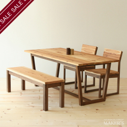 MIYABIO(ミヤビオ) 無垢 ダイニングセット (４点セット) 【送料無料】