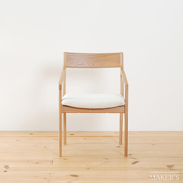 Pike(パイク) 無垢 ダイニングチェア(肘付)　オーク 【送料無料】