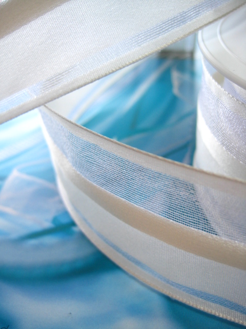 フランス製ワイヤーリボン.シースルーホワイト