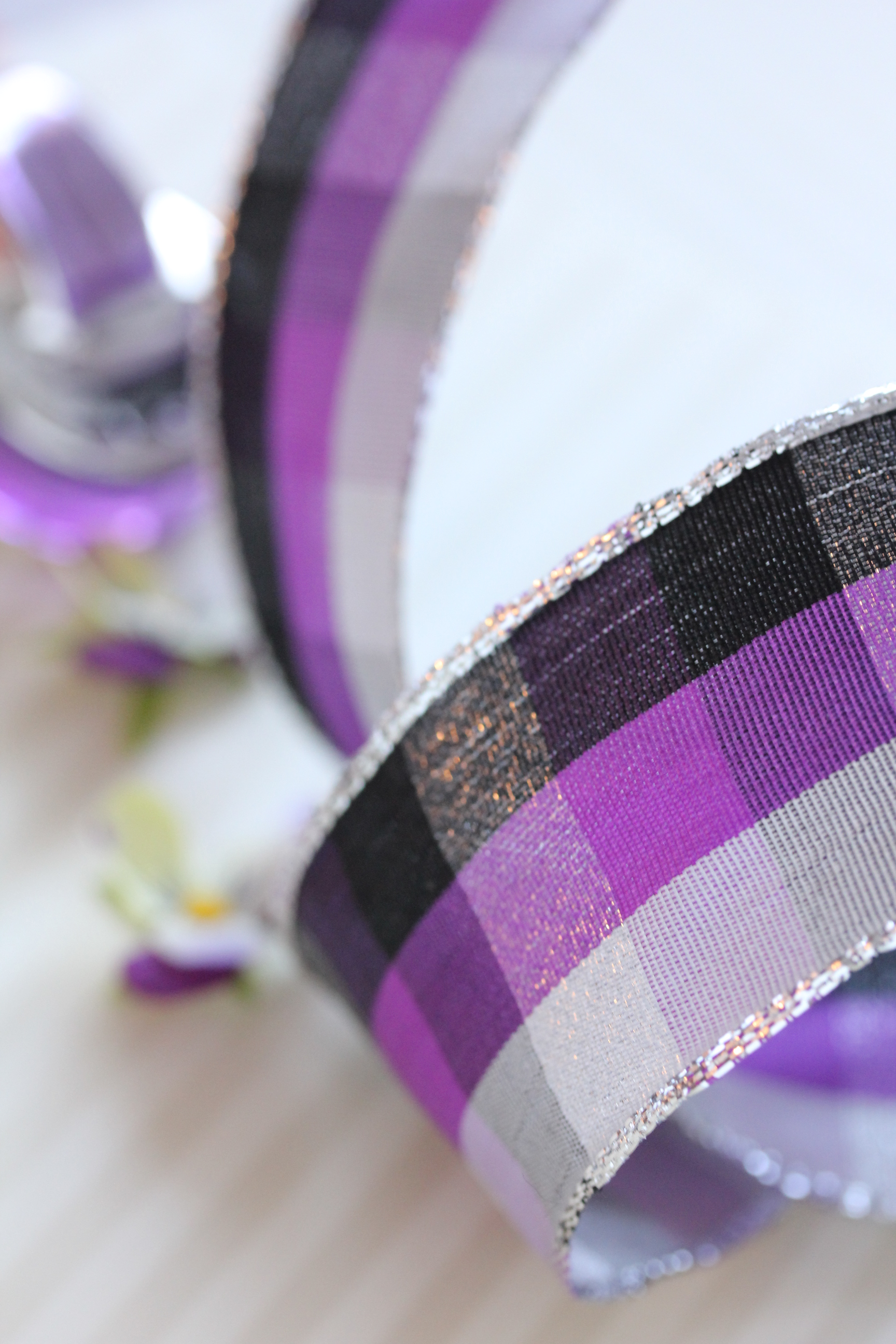 ドイツリボン・メタリックチェック 40ミリ幅