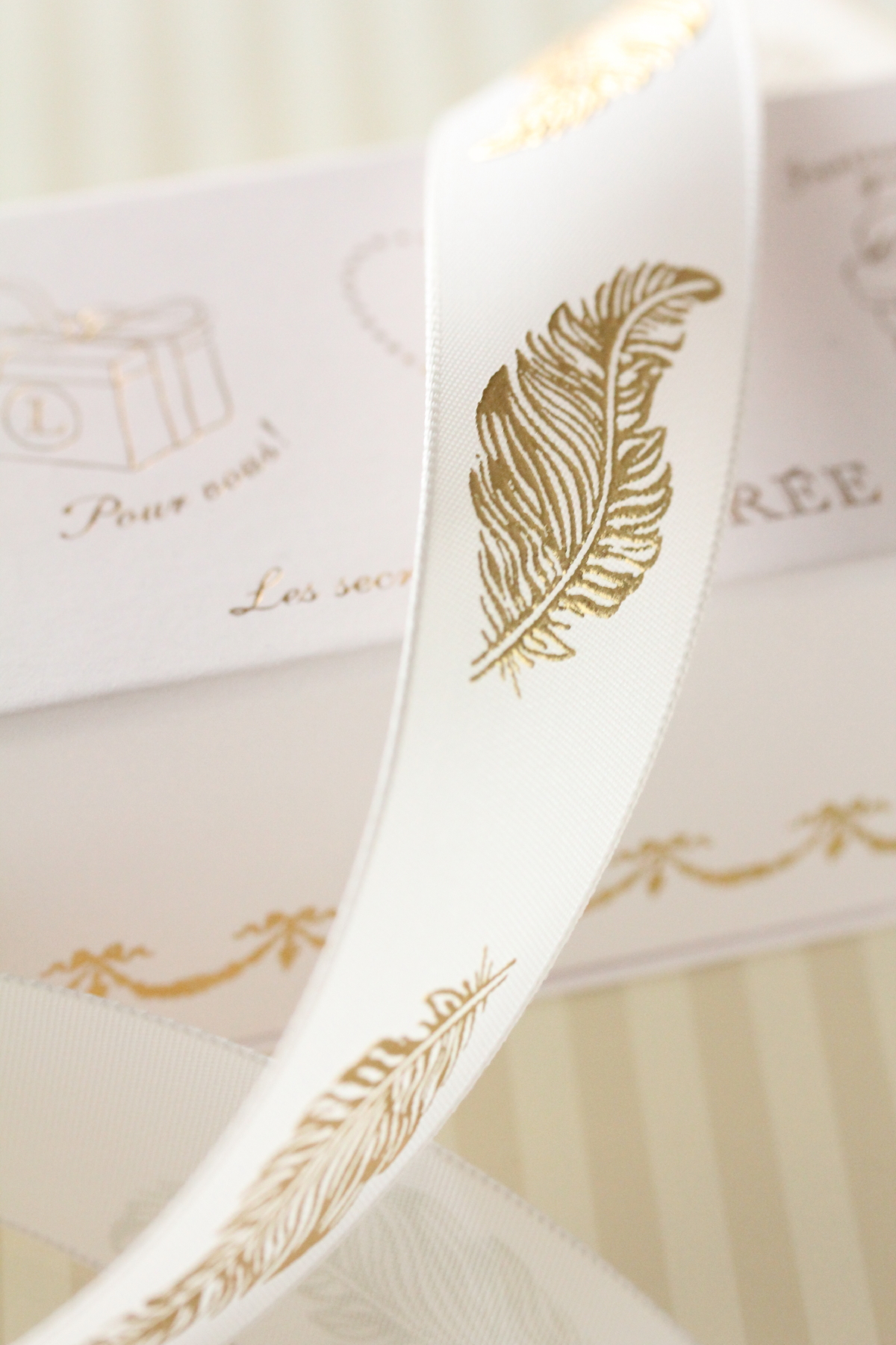 フランス製ワイヤーリボン・Feuille　25ミリ幅　