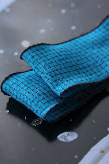 フランス製ワイヤーリボン・ノーブルStyle:Blue　40ミリ幅　