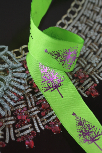 フランス製ワイヤーリボン・RUBAN SAPIN green  25ミリ幅