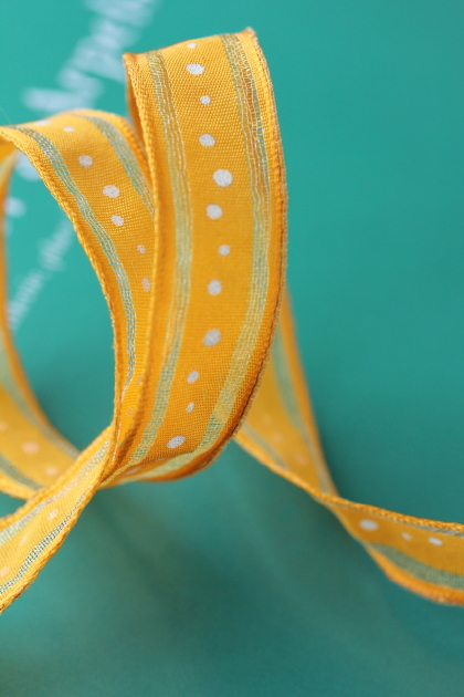 フランス製ワイヤーリボン・Dots 15ミリ幅　